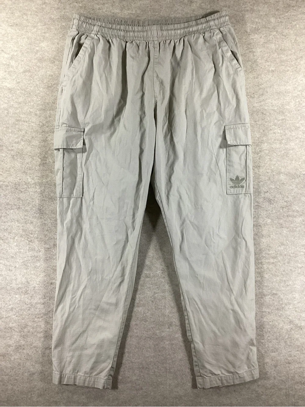 adidas Men’s Light Gray Trefoil Stone Khaki Pants